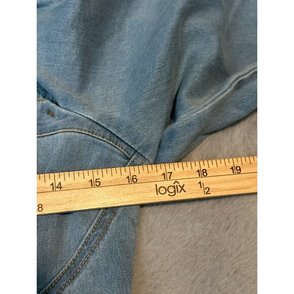 Nichole Lynel Denim Off Shoulder Sweetheart Neckline Puff Sleeve Mini Dress NWT - Picture 6 of 14